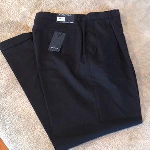 Nautica pleated men’s navy Brantley lined 100% wool trousers